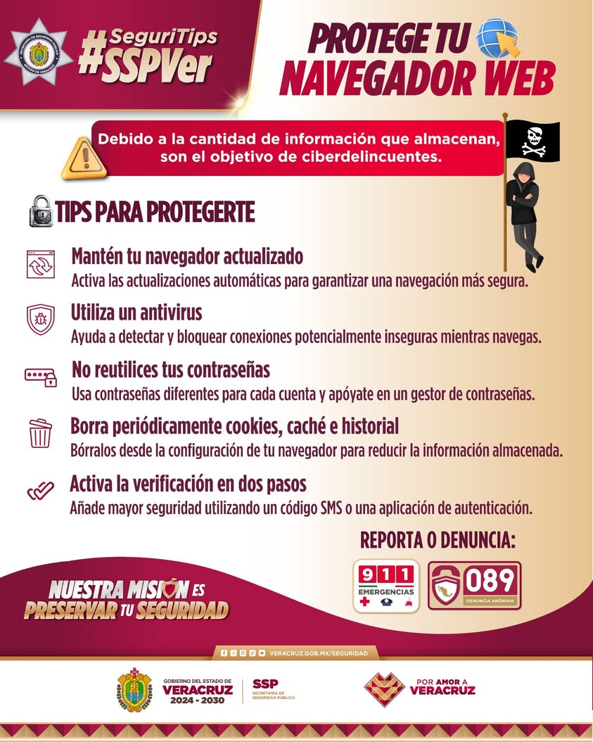 ssp-veracruz-ciberseguridad-navegacion Consejos de ciberseguridad de la SSP Veracruz para protegerse al navegar