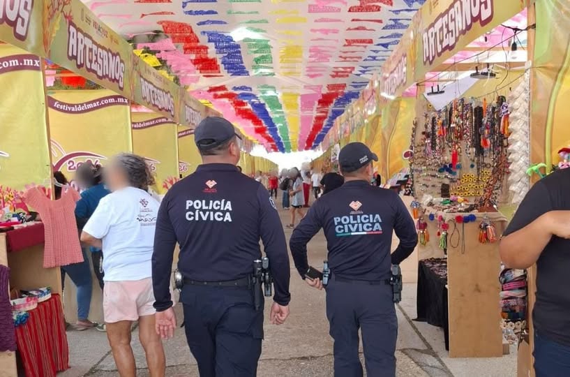 ssp-veracruz-operativo-festival-del-mar-2026-coatzacoalcos Elementos de SSP Veracruz durante operativo de seguridad en el Festival del Mar 2026