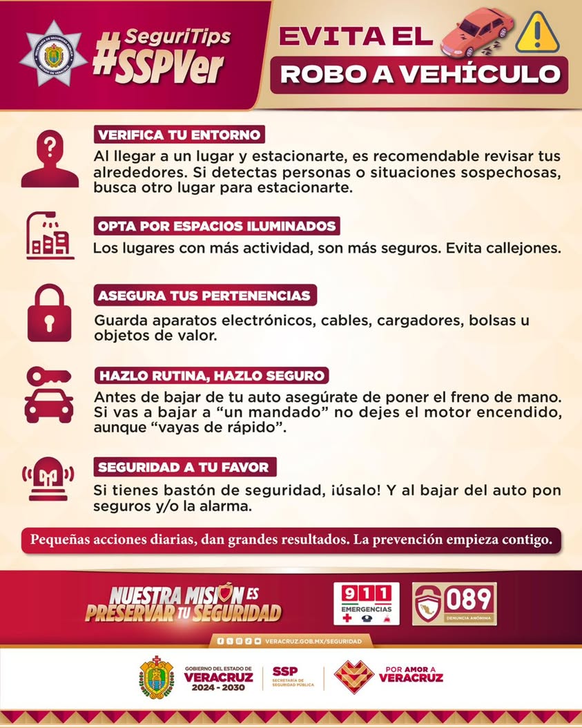 ssp-veracruz-prevencion-robo-vehiculos Consejos de la SSP Veracruz para prevenir el robo de vehículos