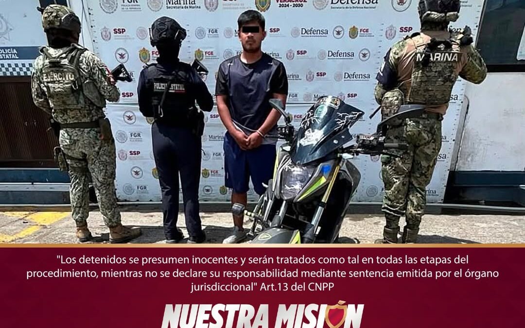 SSP Veracruz recupera camionetas, motocicletas y detiene a dos personas