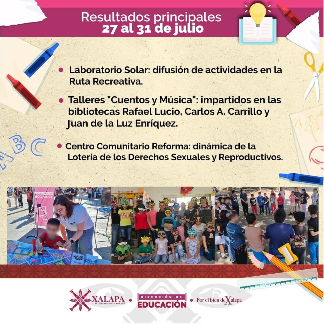 Talleres de verano de la Dirección de Educación en Xalapa