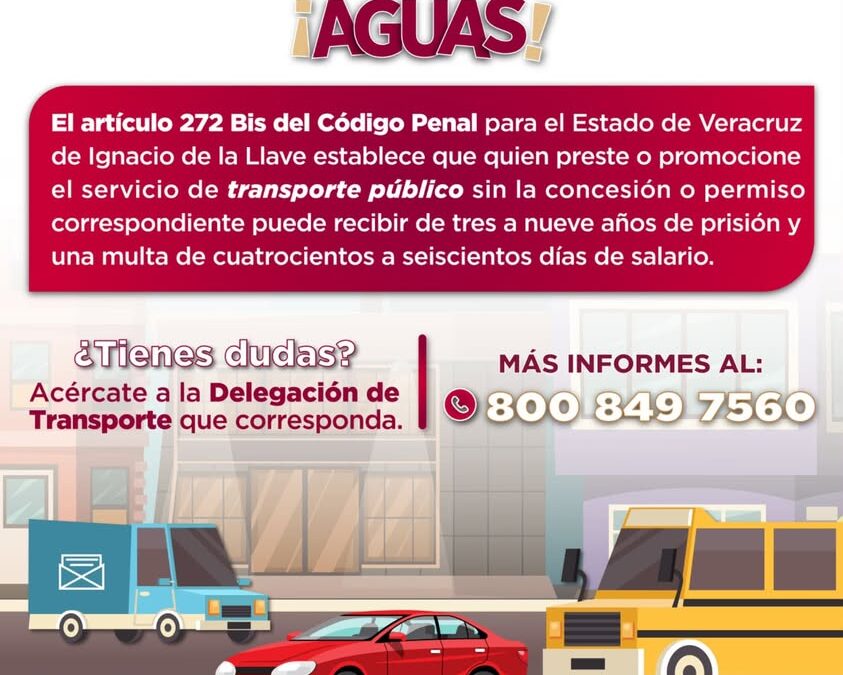 Transportistas sin concesión legal se exponen a multas en Veracruz
