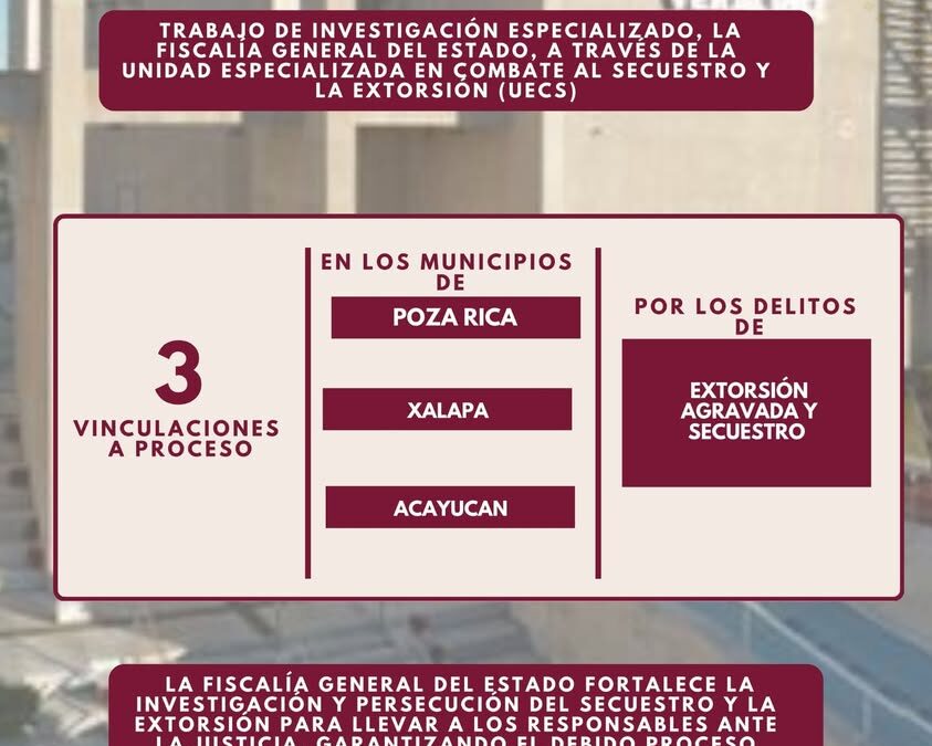 UECS logra vinculaciones a proceso por secuestro y extorsión en Veracruz