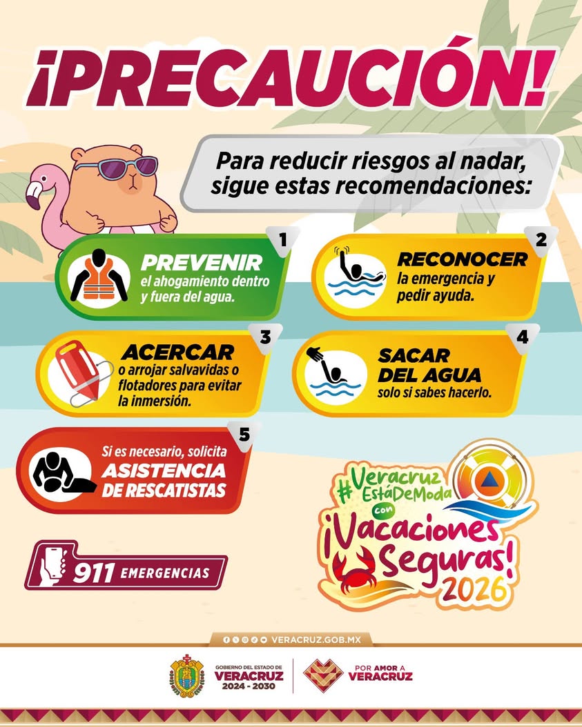 vacaciones-seguras-ssp-veracruz Publicación de la SSP Veracruz sobre recomendaciones para vacaciones seguras