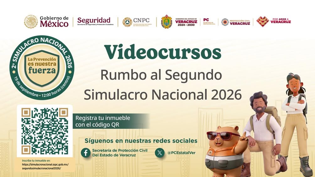 Videocursos de Protección Civil Veracruz para el Segundo Simulacro Nacional 2026