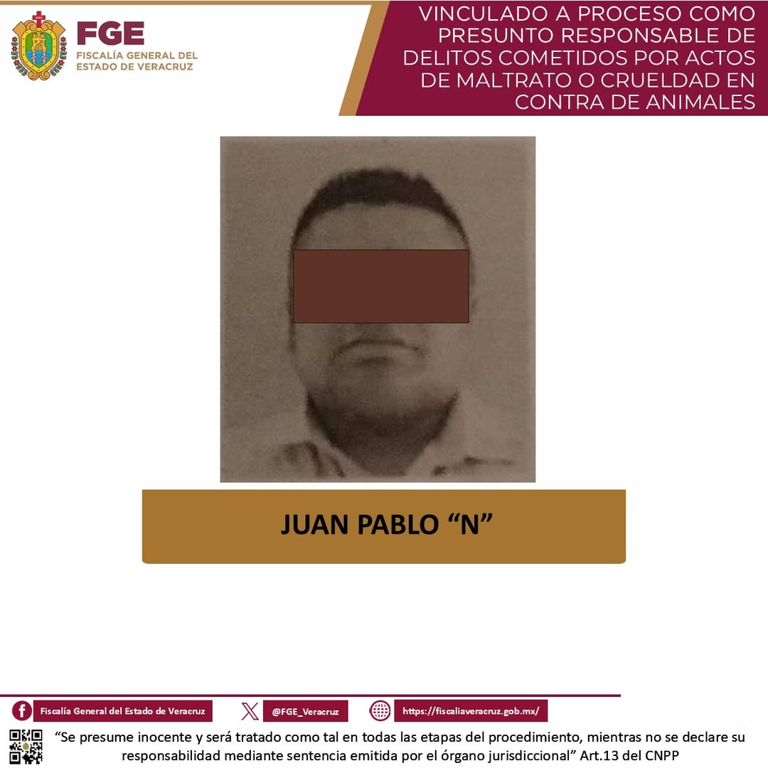 Vinculan a proceso a Juan Pablo N por maltrato animal en Córdoba