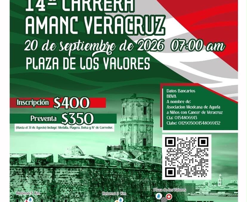 AMANC Veracruz alista la 14ª Carrera Corriendo por la Vida