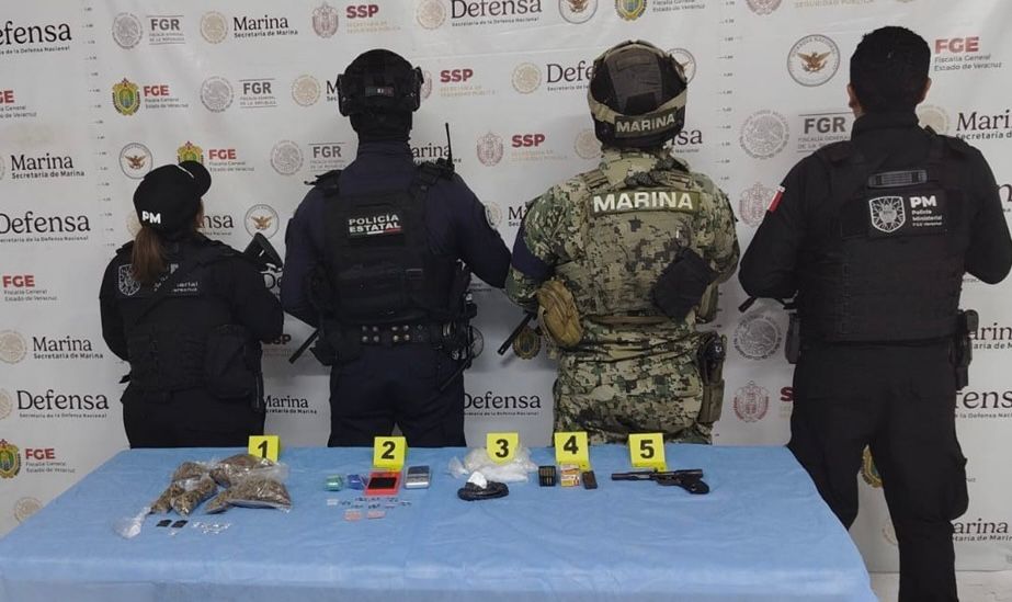 Operativo de seguridad en Veracruz deja 35 detenidos y 220 dosis aseguradas