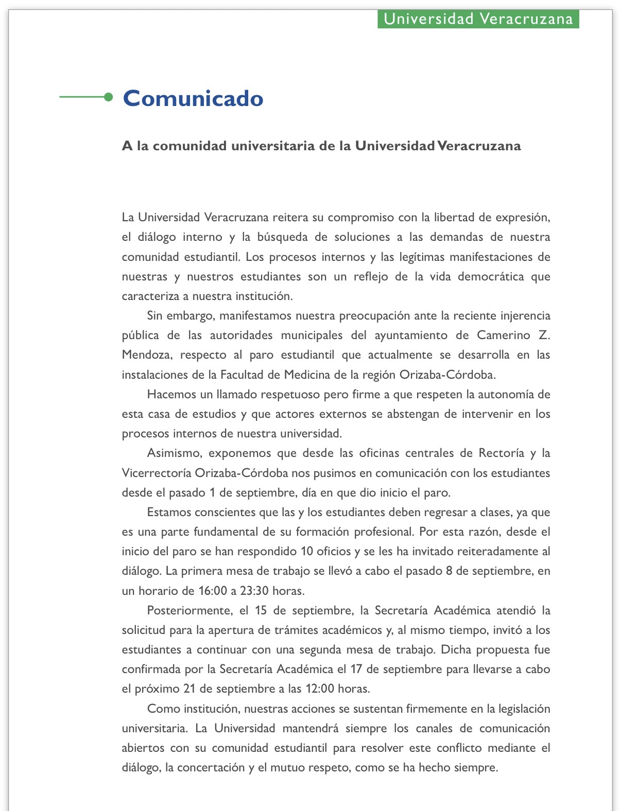 uv-paro-facultad-medicina-camerino-z-mendoza Pronunciamiento de la Universidad Veracruzana sobre el paro en la Facultad de Medicina