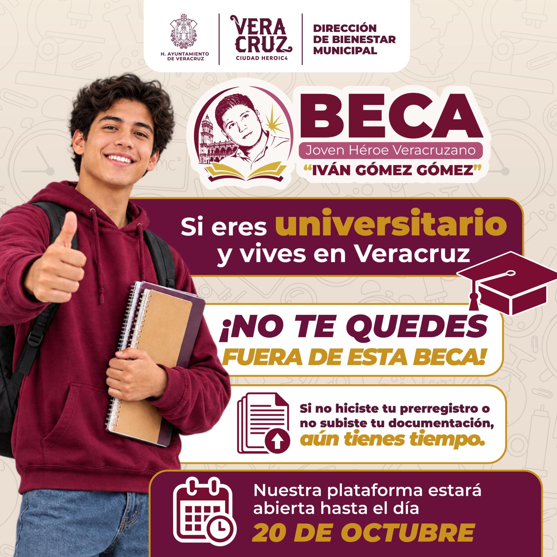 Registro en línea de la Beca Municipal Universitaria de Veracruz