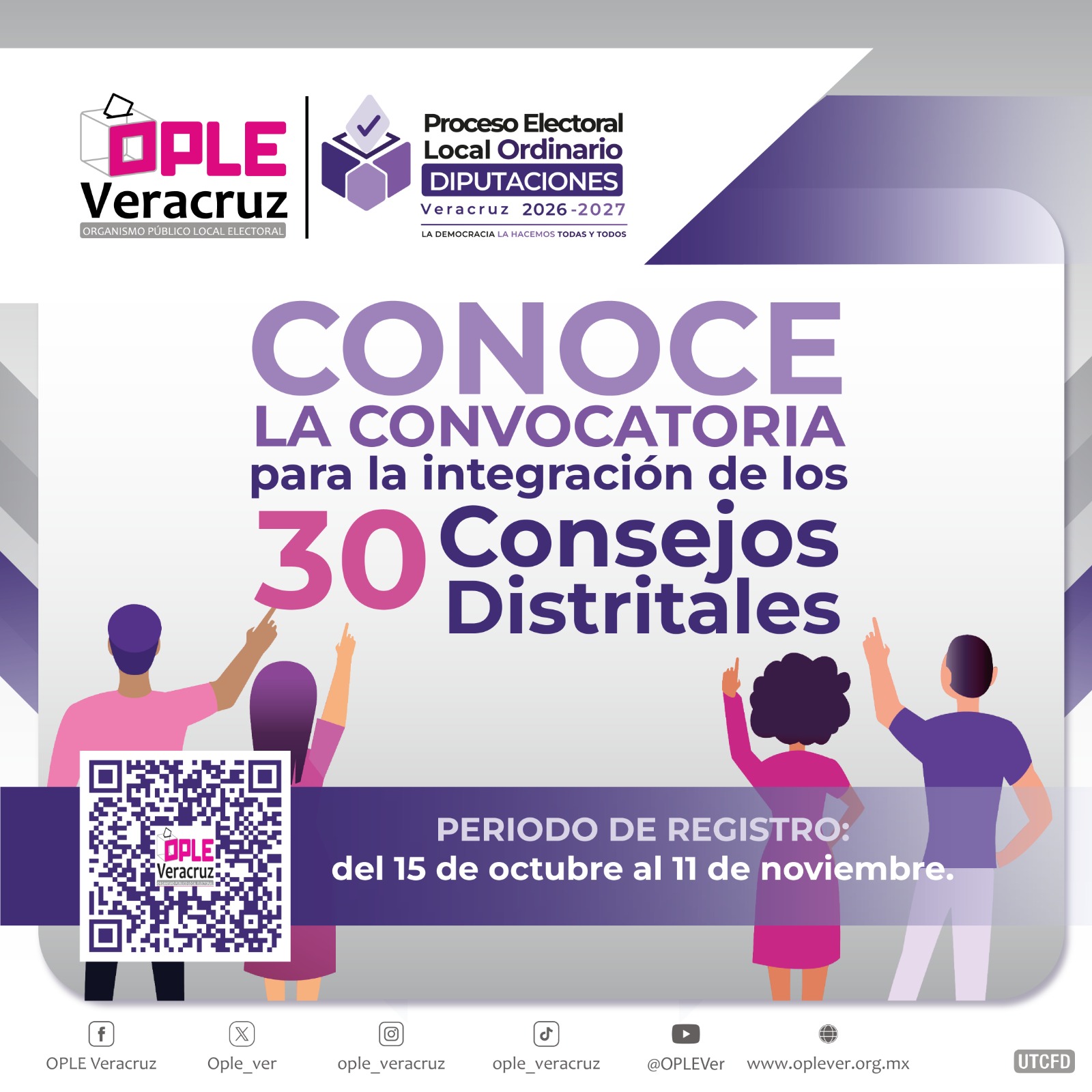 OPLE Veracruz abre convocatoria para 240 cargos en Consejos Distritales