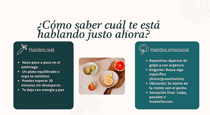 Nutrióloga UV explica cómo identificar el hambre emocional