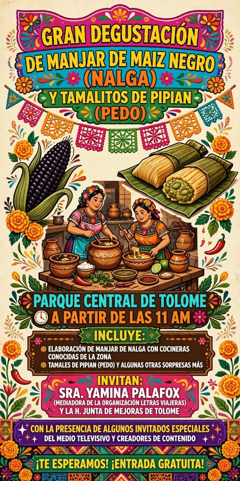 Festival del maíz negro y tamales de pipián en Tolome, Paso de Ovejas