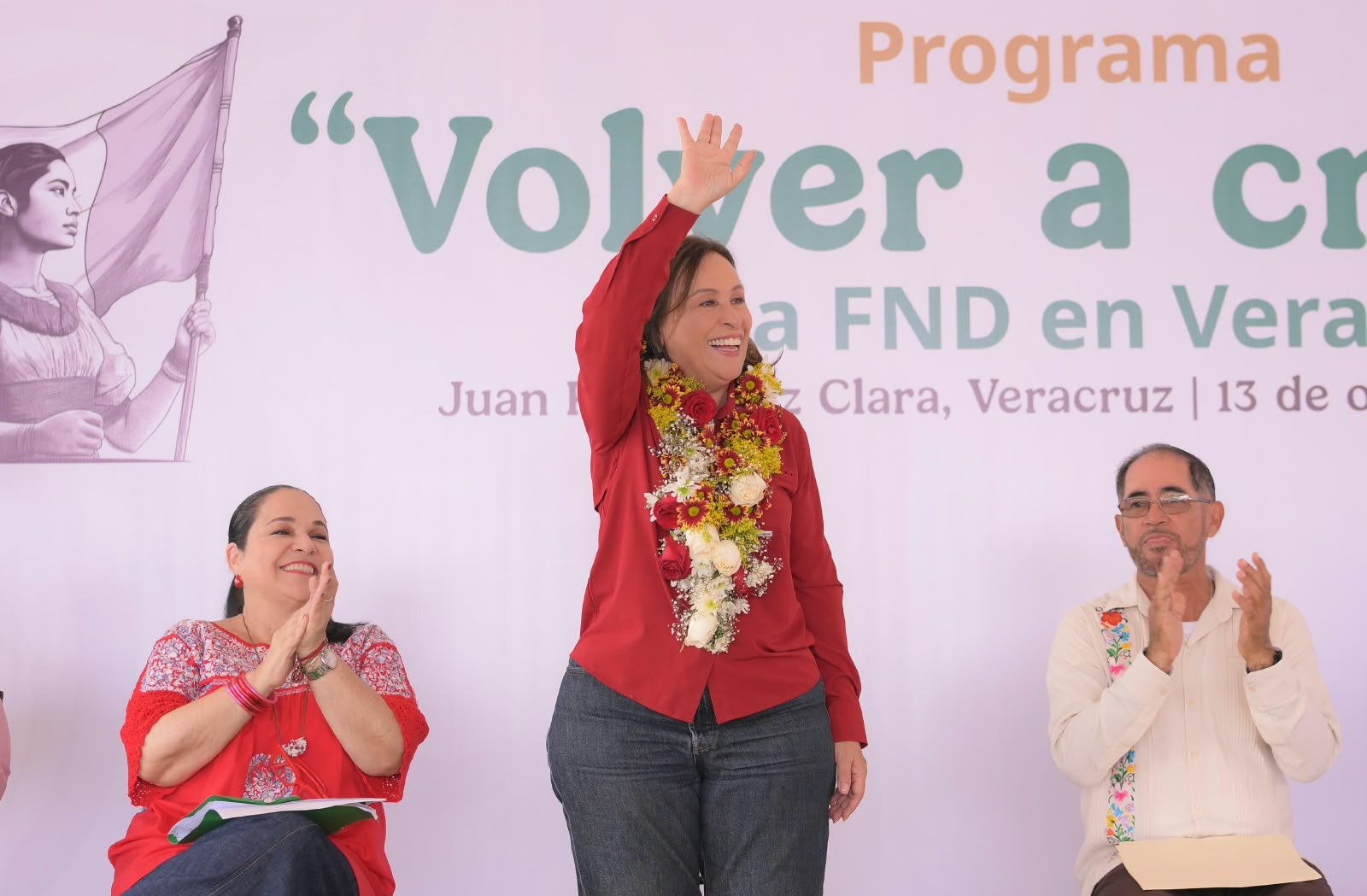 Entrega de cartas finiquito del programa Volver a Crecer en Juan Rodríguez Clara